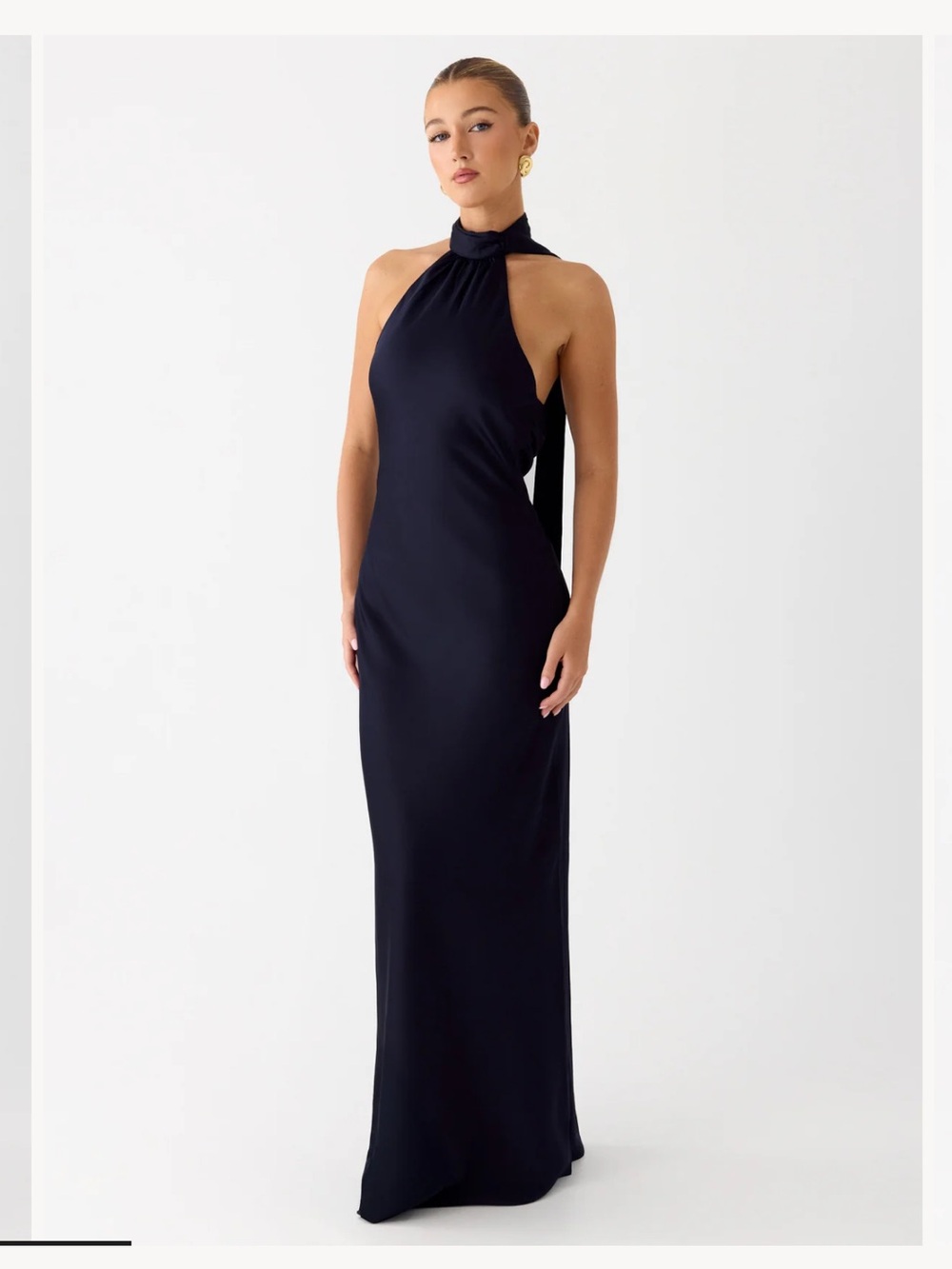 Peppermayo Keena Scarf Maxi Dress - Navy - Picture 1 of 7